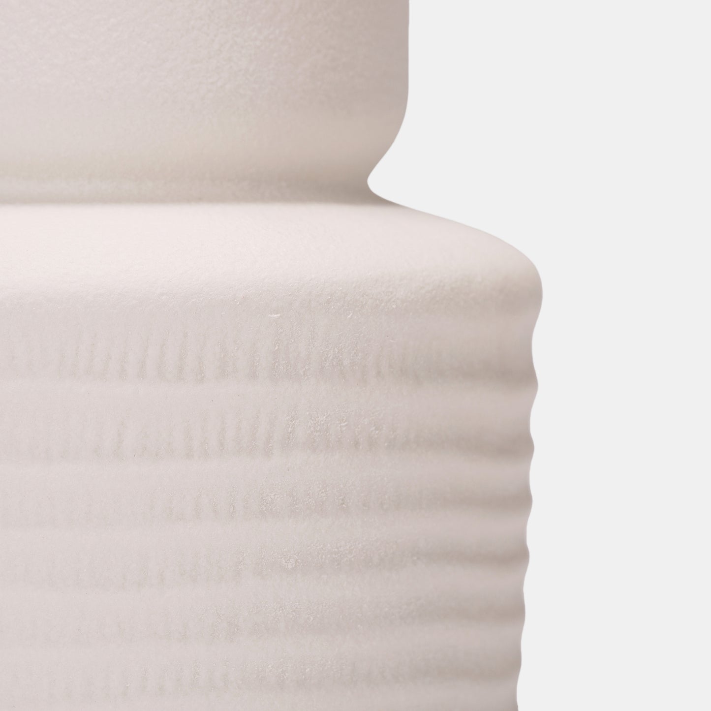 Frosted White Wave Cylindrical Ceramic Vase
