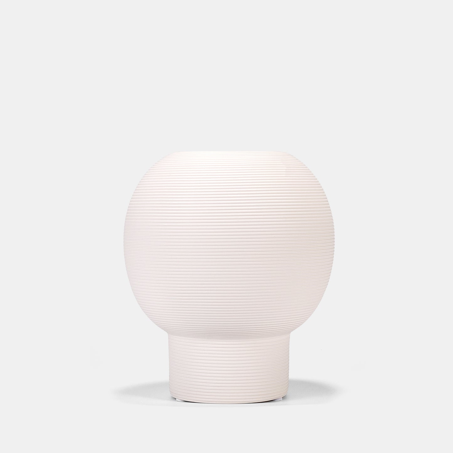 Hand-Pulled White Textured Bulbous Ceramic Vase