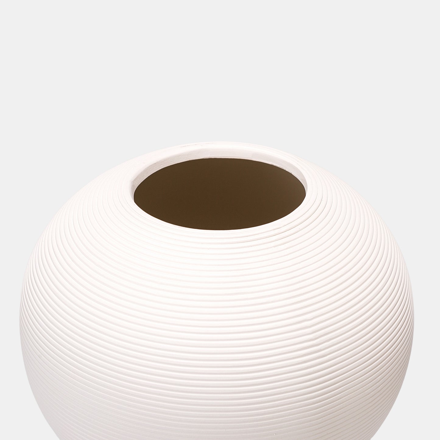 Hand-Pulled White Textured Bulbous Ceramic Vase