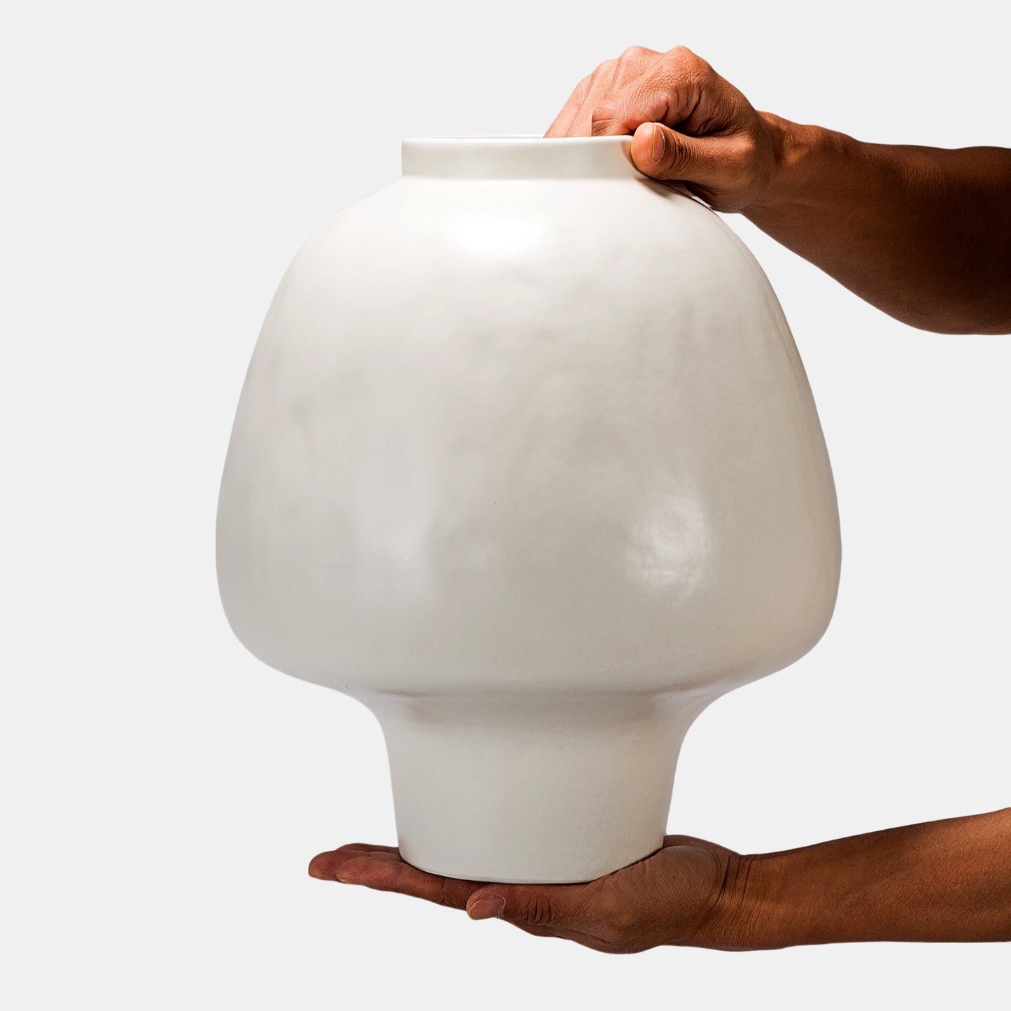 Handcrafted Ivory Mushroom Ceramic Vase