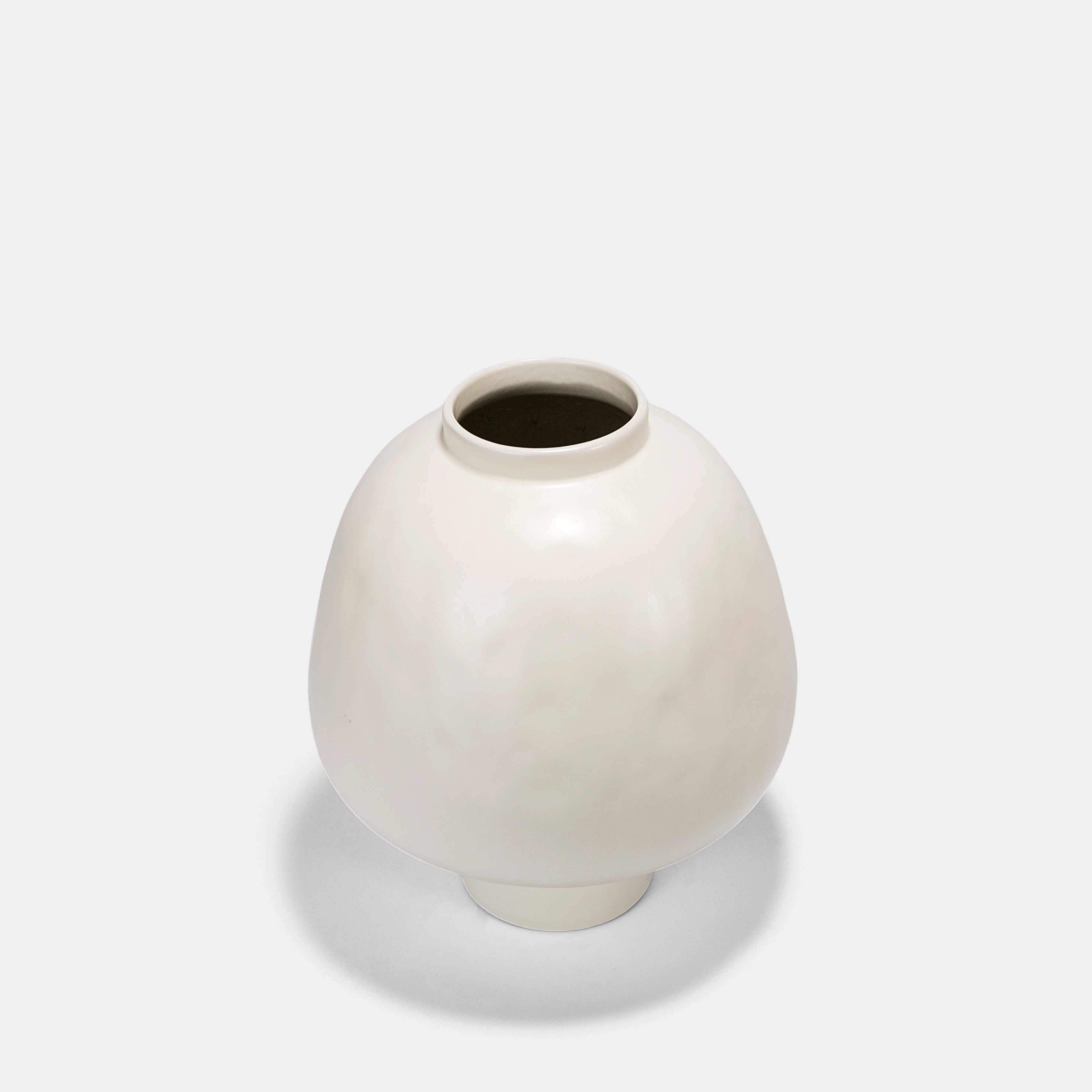 Handcrafted Ivory Mushroom Ceramic Vase