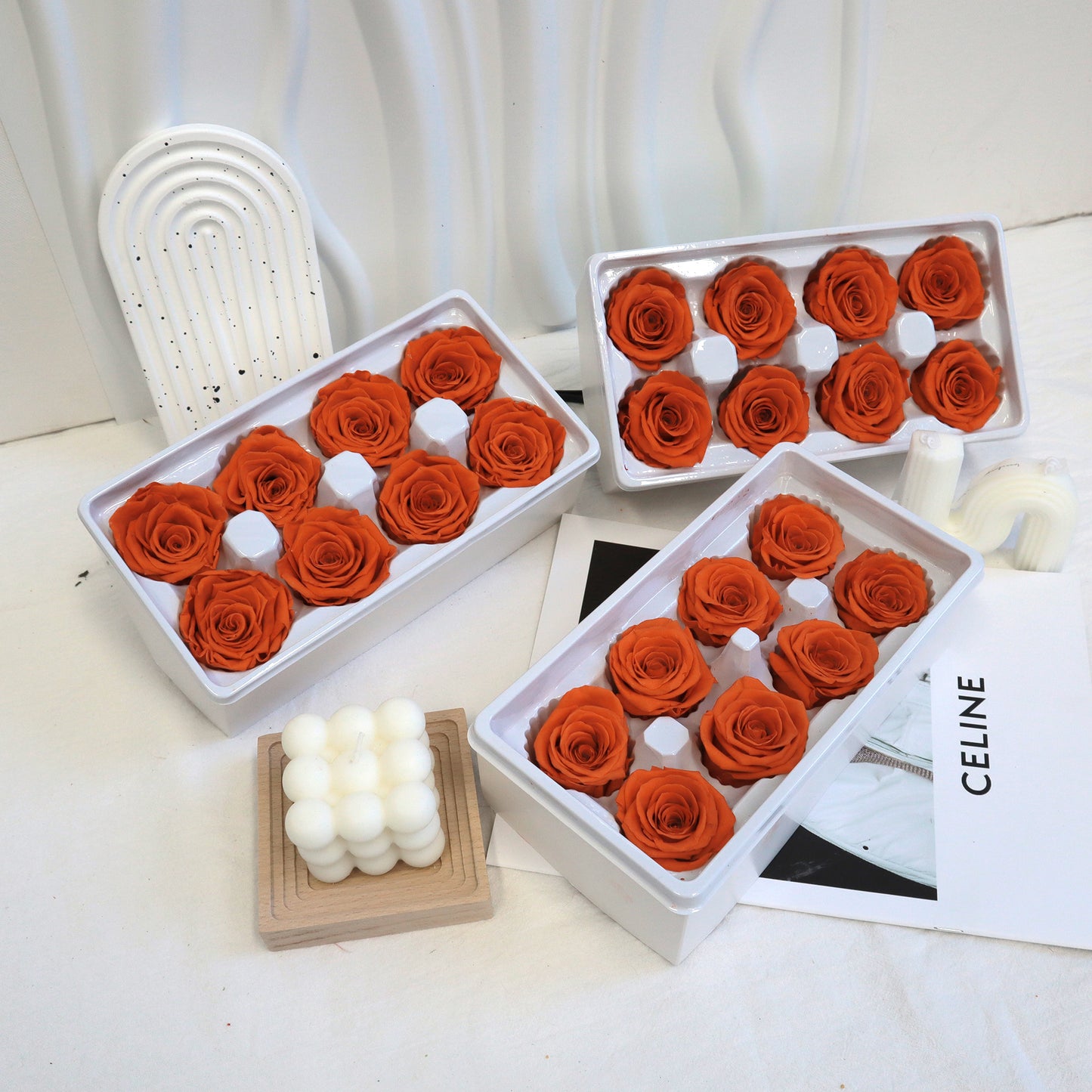 Rose Orange 8 heads