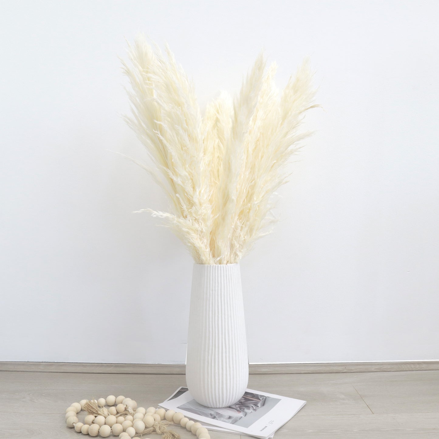 10 Stems of Pampas Grass Creamy White