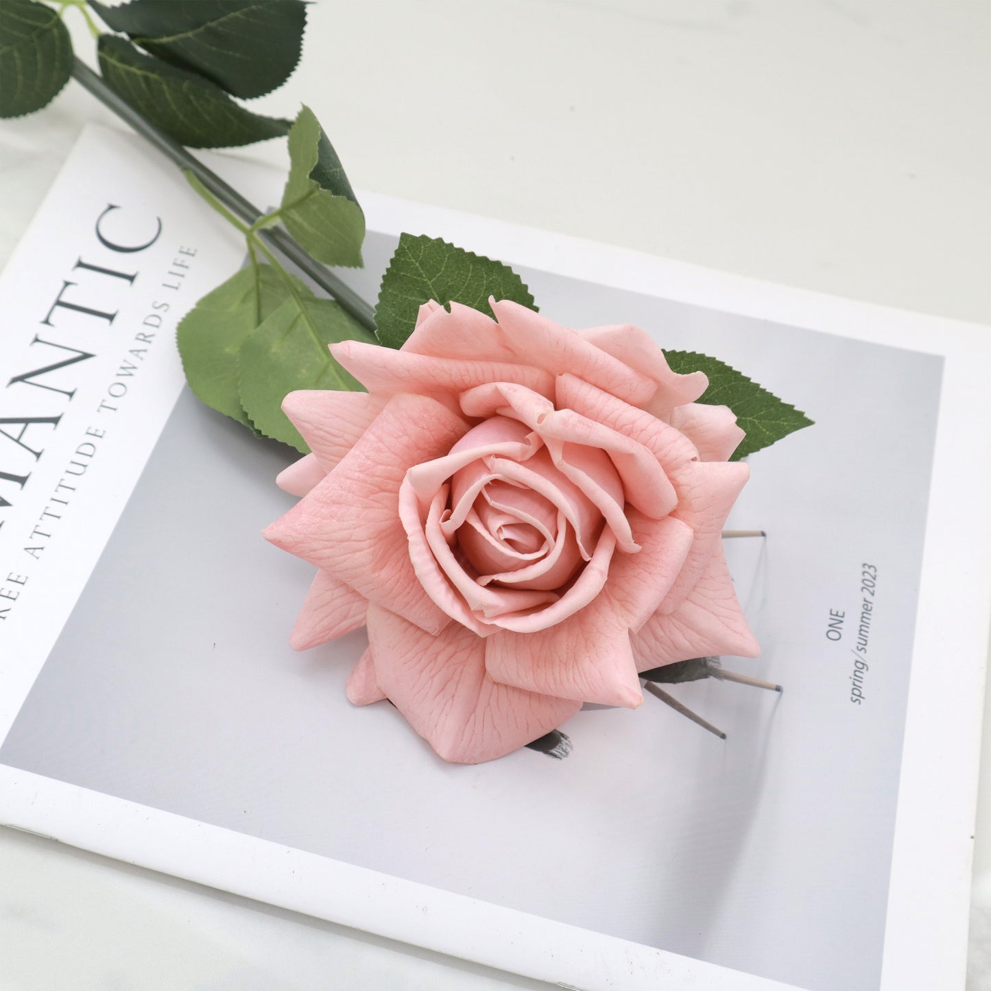 Artificial Real Touch Rose Pink