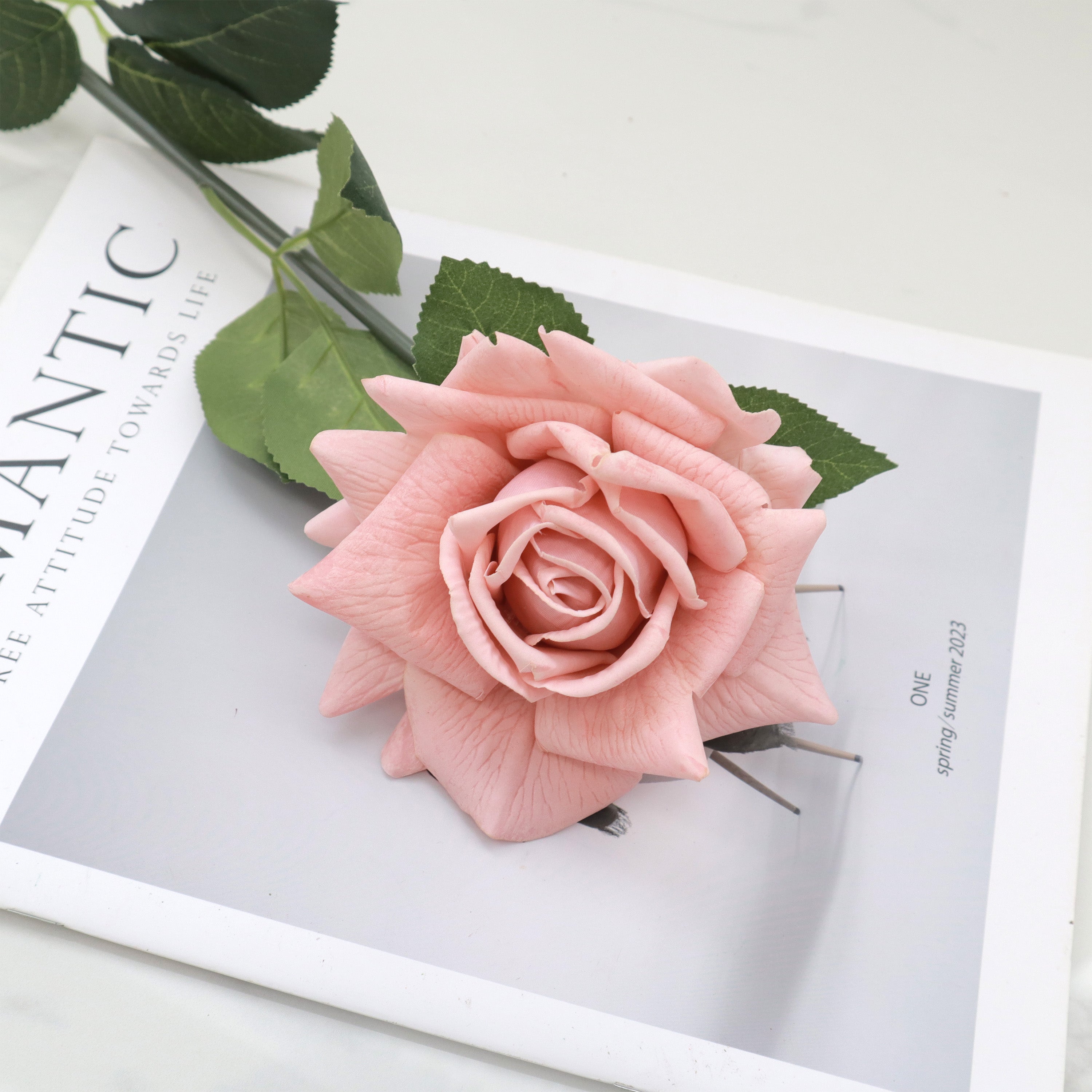 Artificial Real Touch Rose Pink