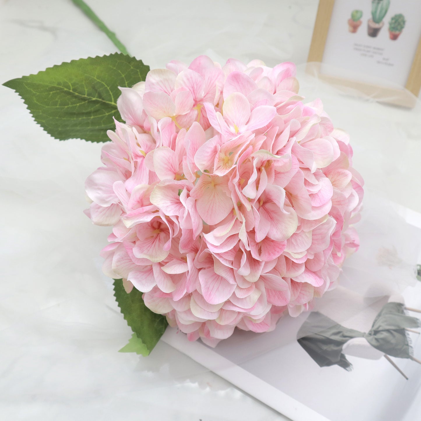 Silk Artificial Hydrangea Light Pink