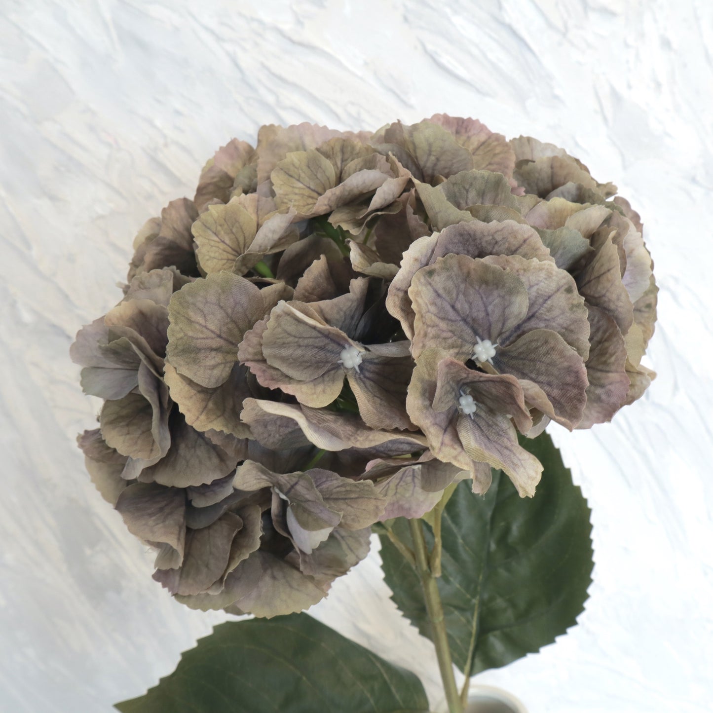 Silk Artificial Hydrangea Bigleaf Coffee