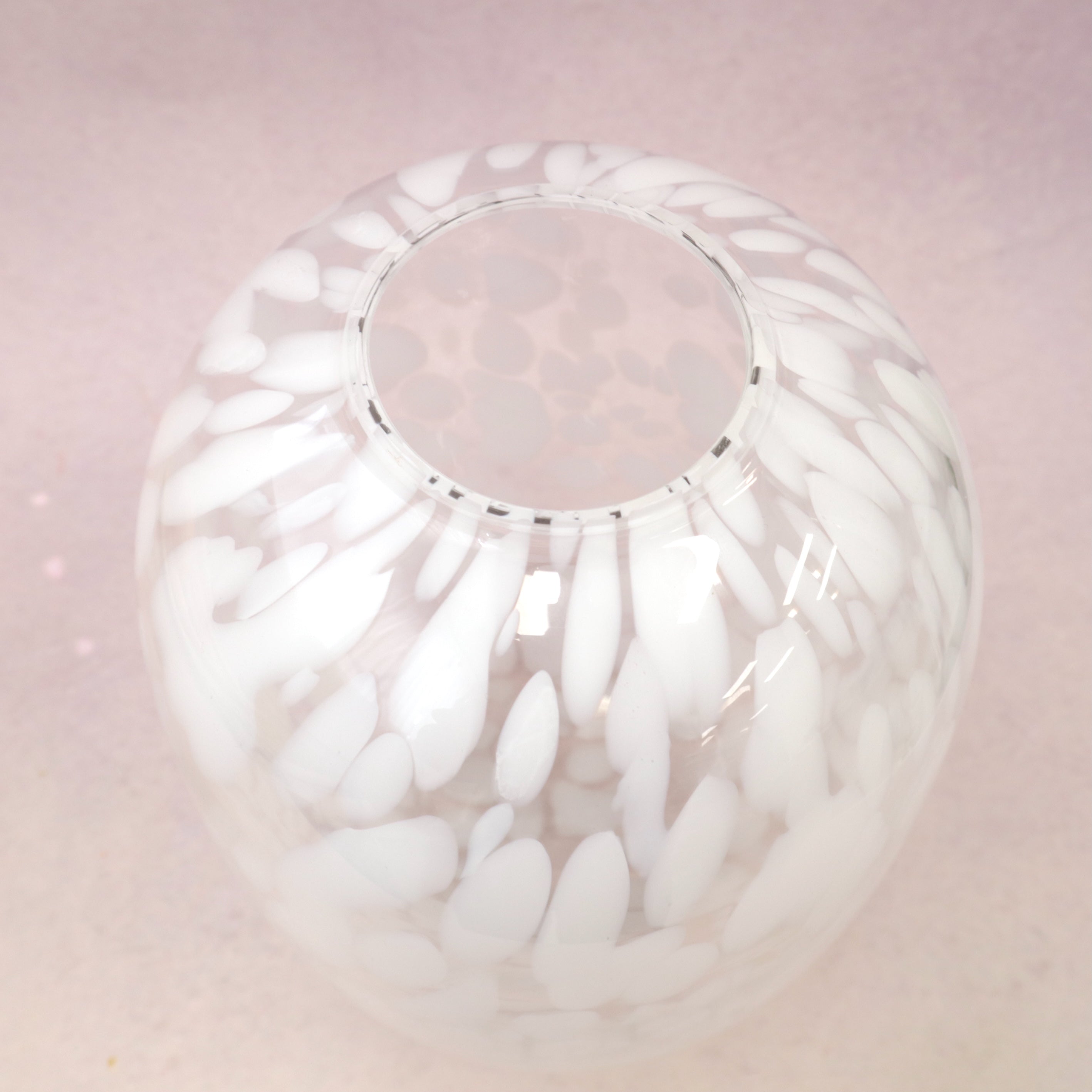 White Speckled Glass Vase