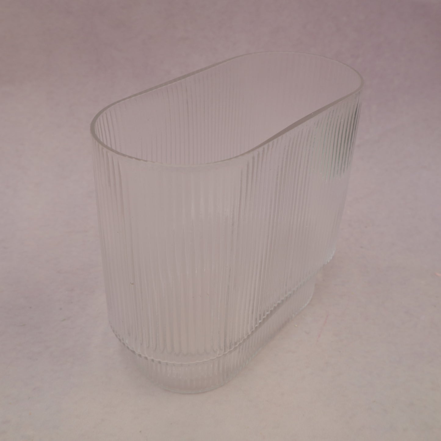 Ribbed Frosted Glass Vase