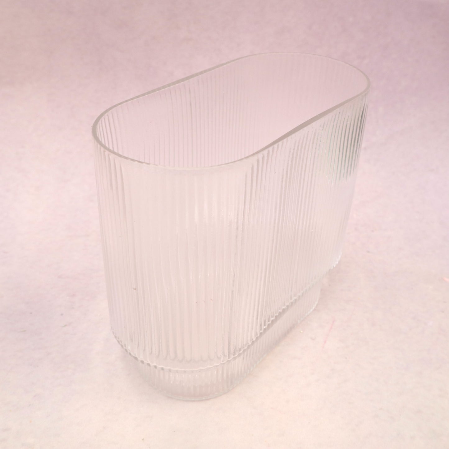 Ribbed Frosted Glass Vase