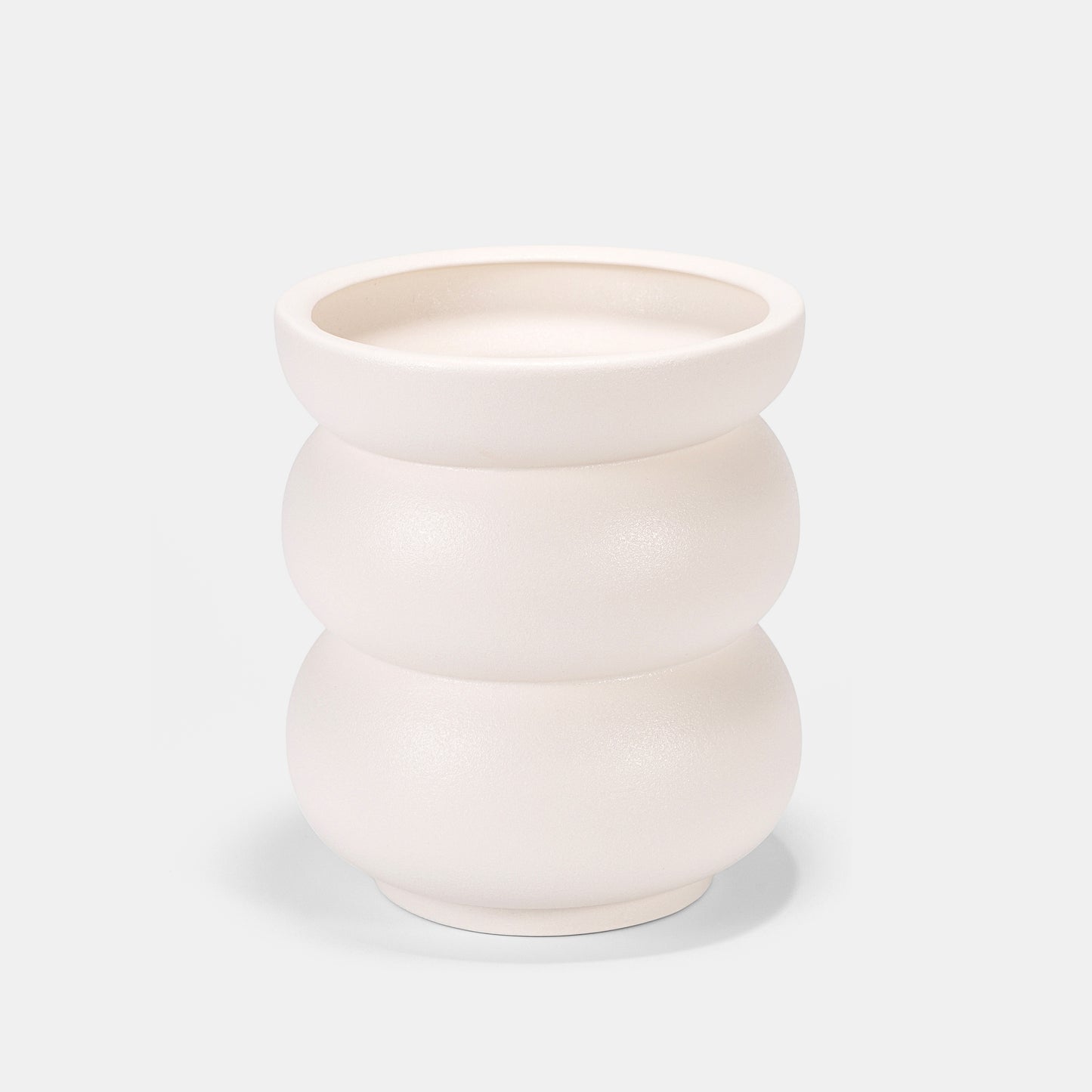 White Ceramic Vase - Soft Curves & Matte Finish