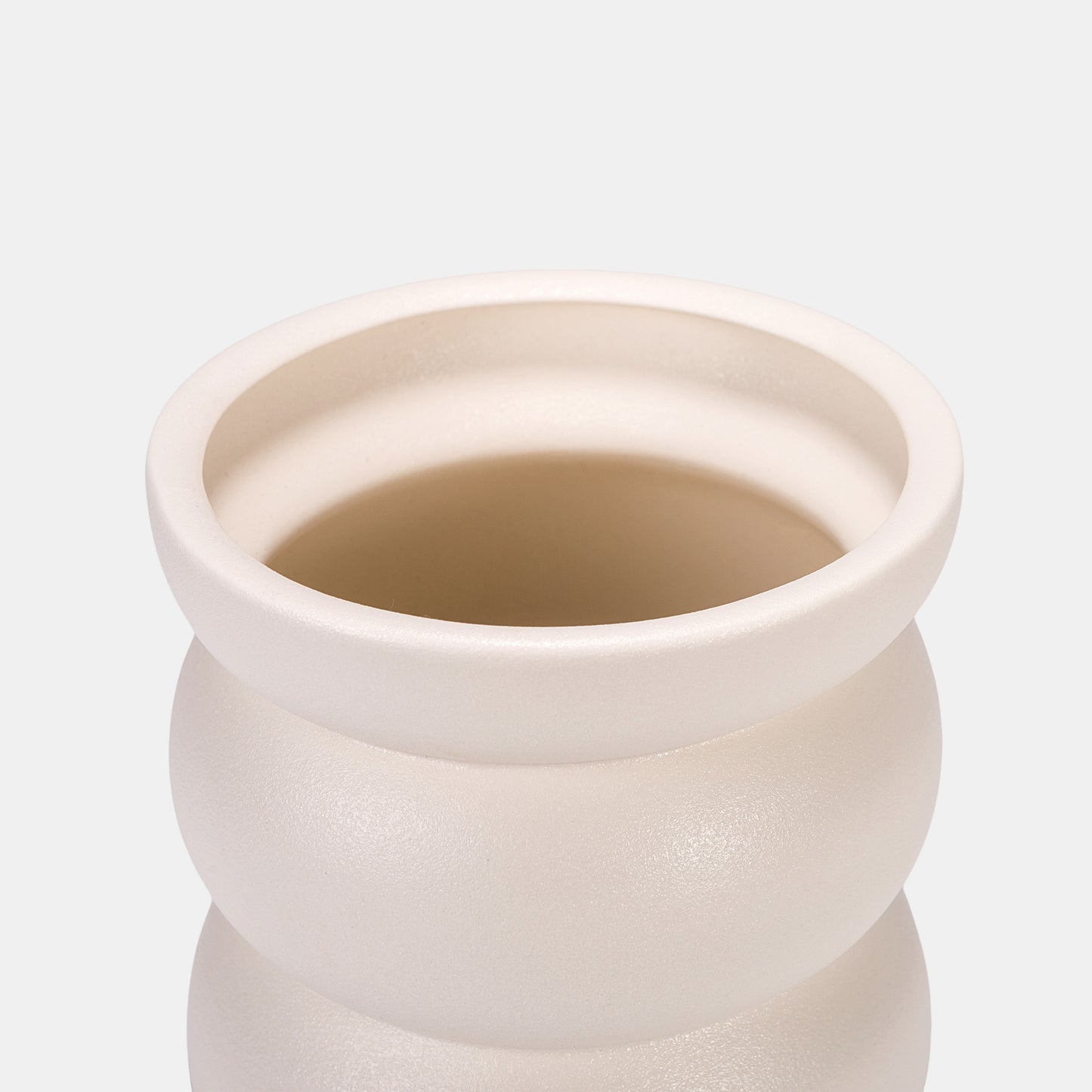 White Ceramic Vase - Soft Curves & Matte Finish