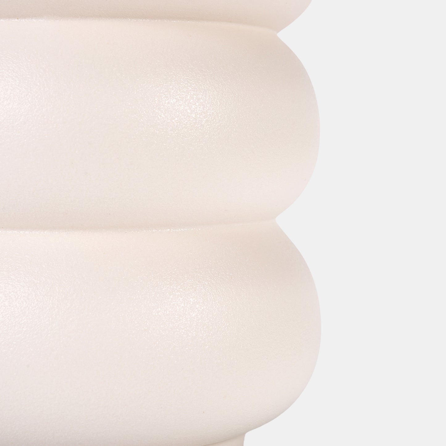 White Ceramic Vase - Soft Curves & Matte Finish