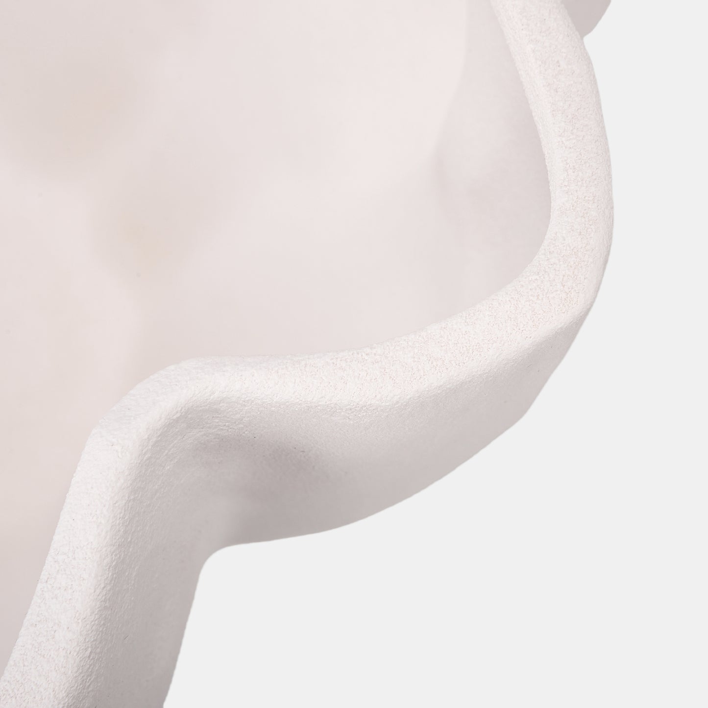 White Textured Ceramic Bowl - Wave Design