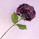 Silk Artificial Hydrangea Bigleaf Deep Plum