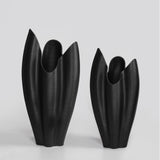 3D-Printed Black Ceramic Petal Crest Vase