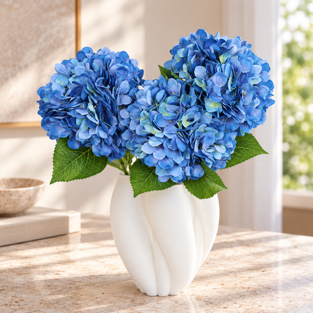 Silk Artificial Hydrangea Sea Blue