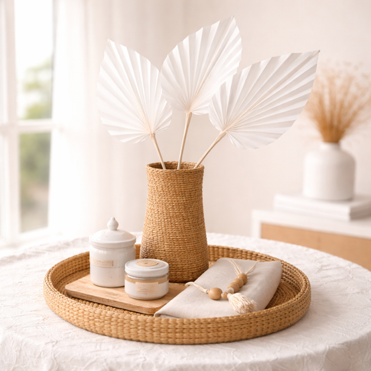 Palm Leaf Small Bleached White