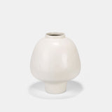 Handcrafted Ivory Mushroom Ceramic Vase