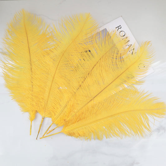 5 pcs Ostrich Feathers Mango Yellow