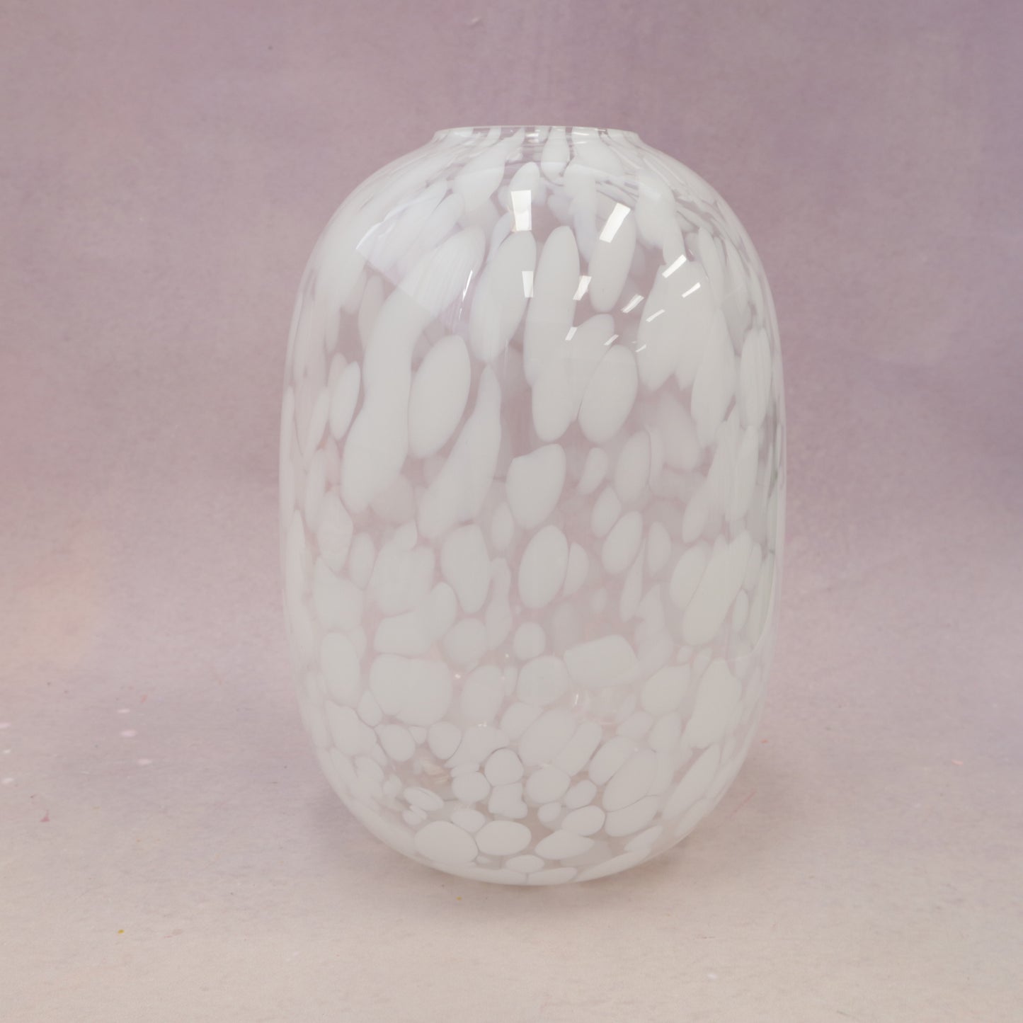 White Speckled Glass Vase