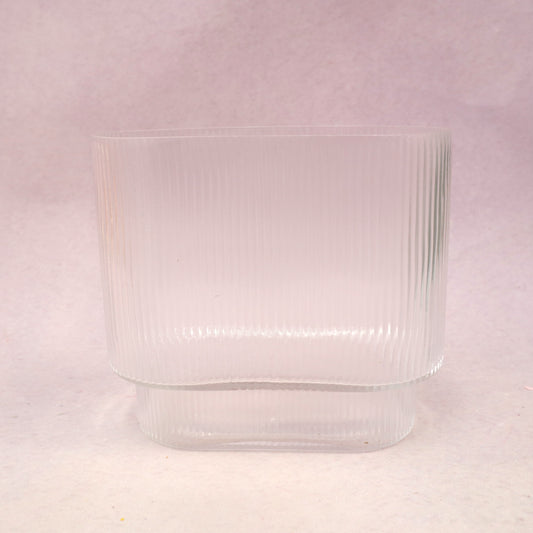 Ribbed Frosted Glass Vase