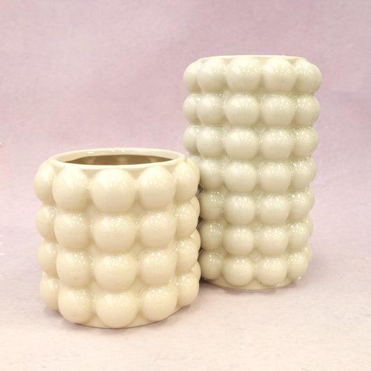 Textured Ceramic Bubble Vases
