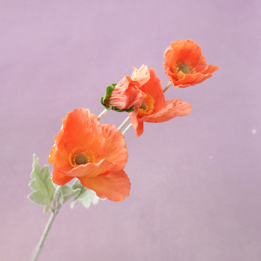 Artificial Real Touch Poppy Orange