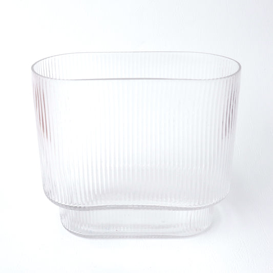 Ribbed Frosted Glass Vase