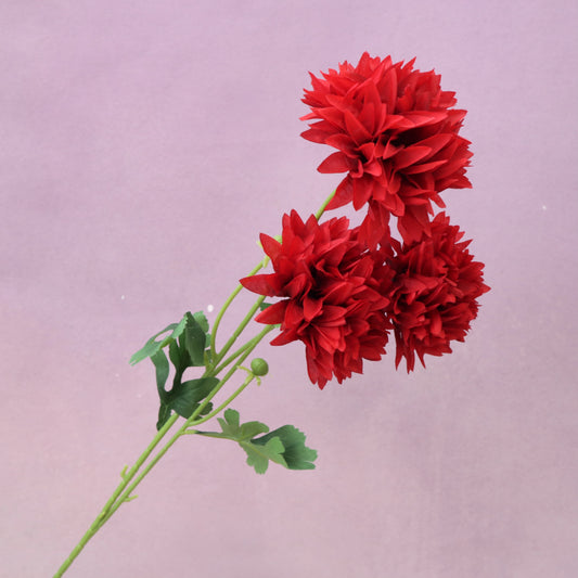 Artificial Silk Dahlia Red (3 heads)