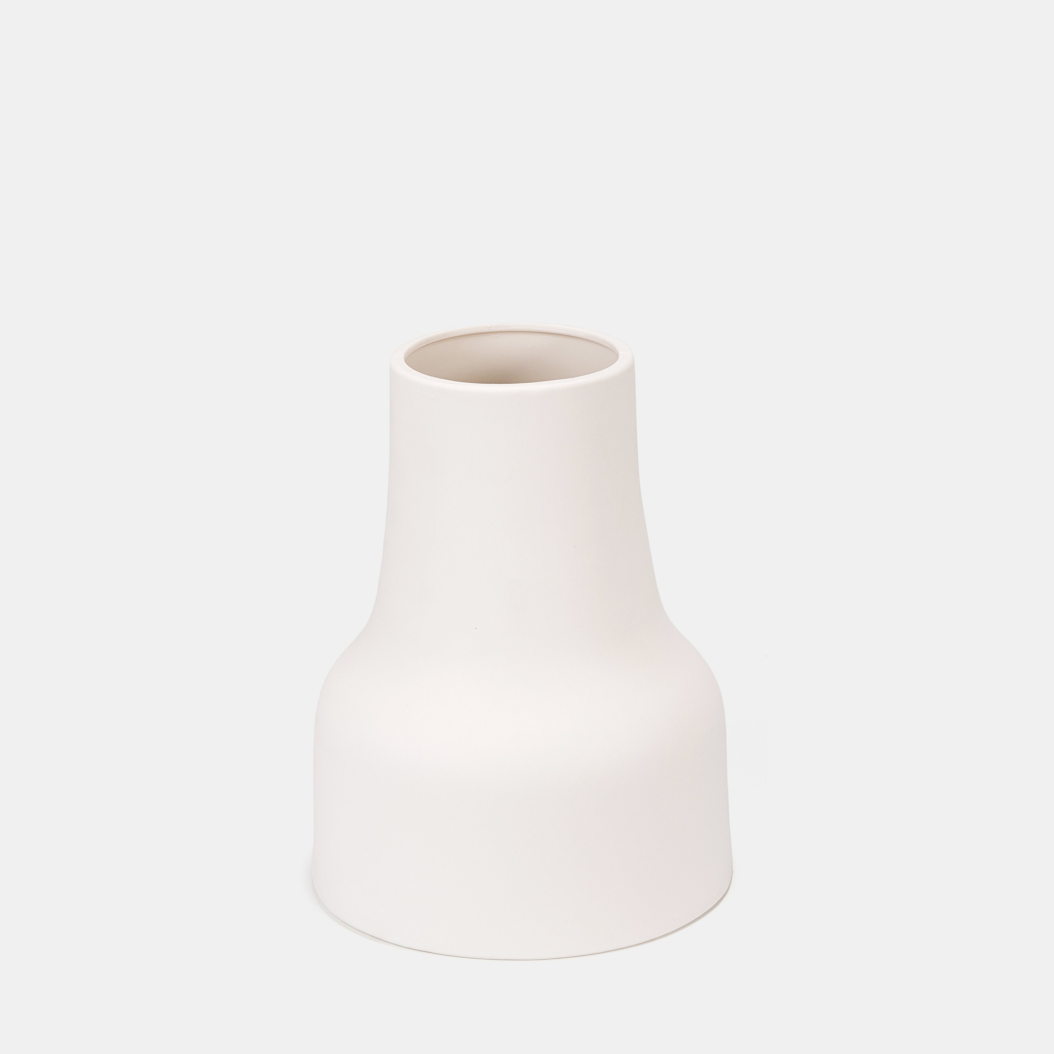 Matte White Tapered Ceramic Vase