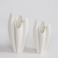 3D-Printed White Ceramic Petal Crest Vase
