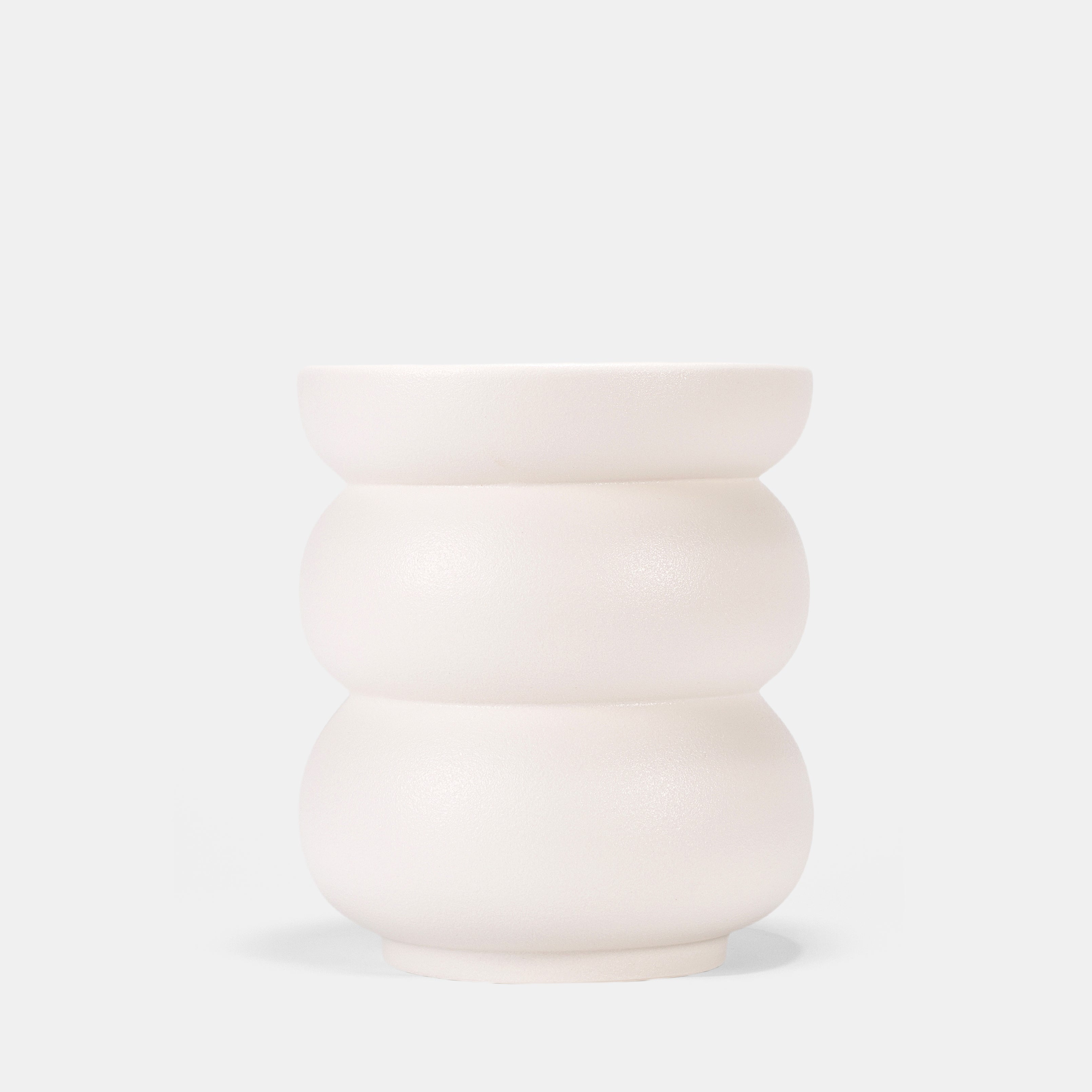 White Ceramic Vase - Soft Curves & Matte Finish