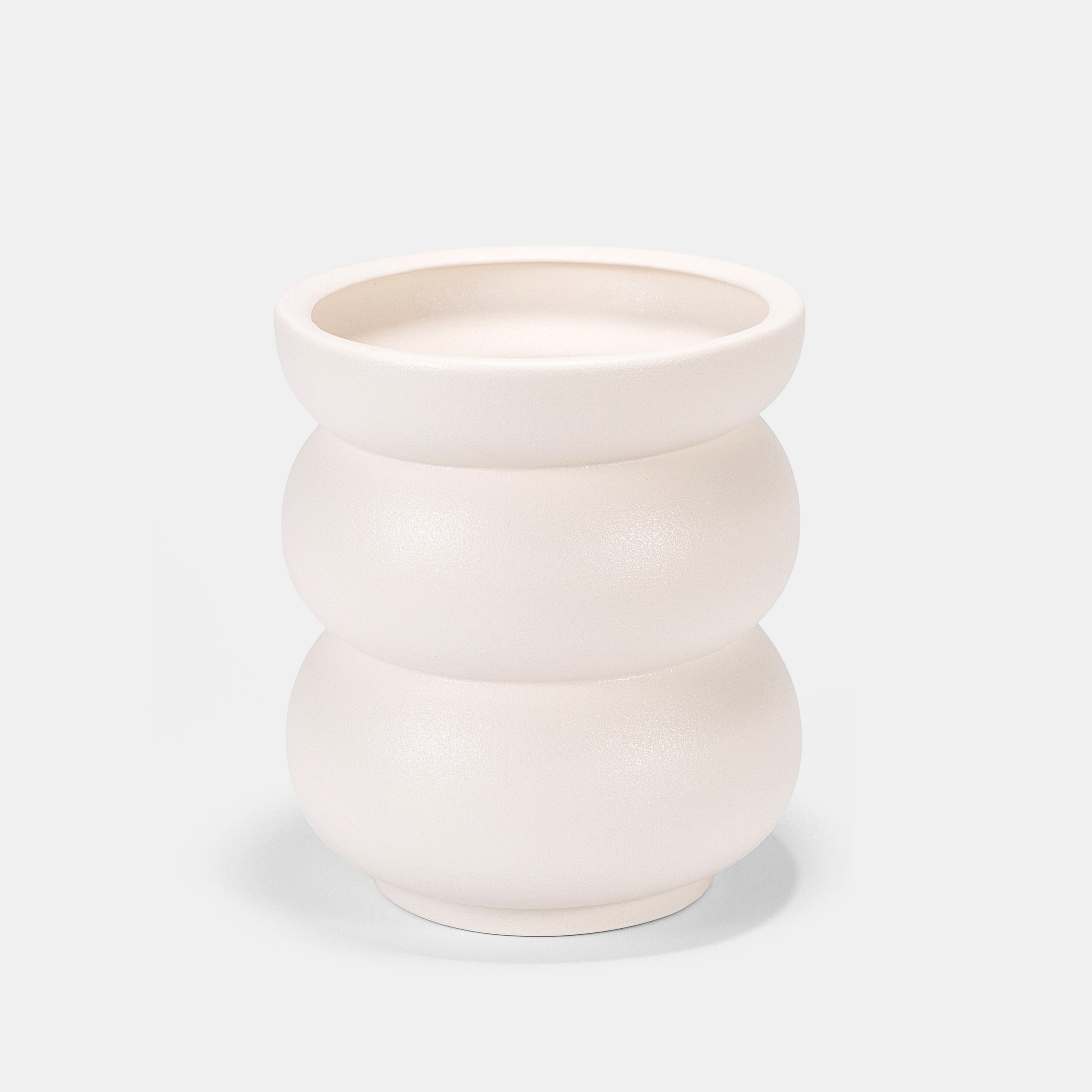 White Ceramic Vase - Soft Curves & Matte Finish